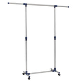 Vidaxl kledingrek verstelbaar 165x44x150 cm roestvrij staal zilver