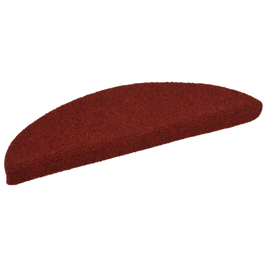 Vidaxl trapmatten zelfklevend 15 stuks 56x17x3 cm bordeaux rood halfrond