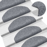 Vidaxl trapmatten zelfklevend 15 stuks 65x21x4 cm lichtgrijs halfrond groot