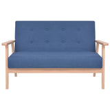 Vidaxl bankstel stof blauw 2-delig