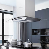 Vidaxl eilandafzuigkap lcd-scherm sensor 756 m³ u led 90 cm