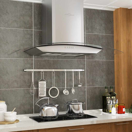 Vidaxl wandafzuigkap 756 m³ u led 90 cm roestvrij staal