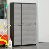 Vidaxl tuinkast met 4 schappen zwart en grijs