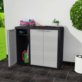 Vidaxl tuinkast met 2 schappen zwart en grijs