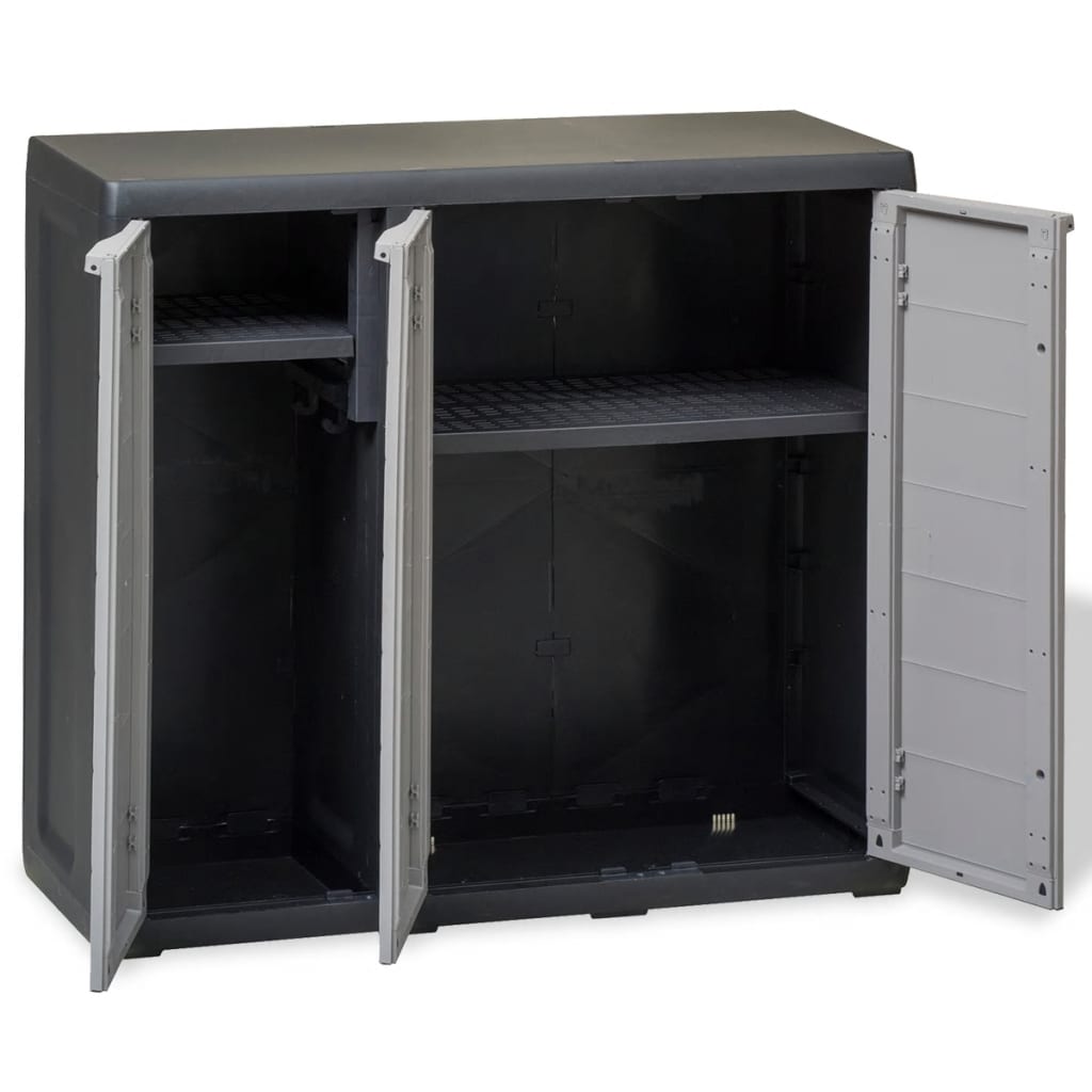 Vidaxl tuinkast met 2 schappen zwart en grijs