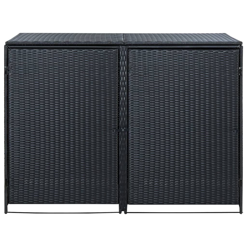 VidaXL Containerberging dubbel 148x80x111 cm poly rattan zwart