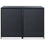 VidaXL Containerberging dubbel 148x80x111 cm poly rattan zwart