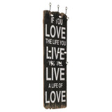 VidaXL Wandkapstok met 6 haken LOVE LIVE 120x40 cm