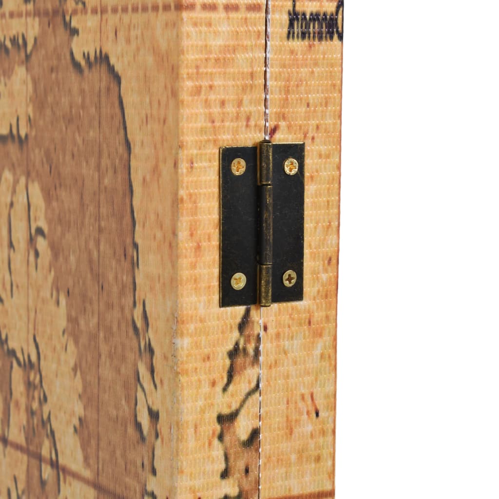 Vidaxl kamerscherm inklapbaar wereldkaart 160x170 cm geel