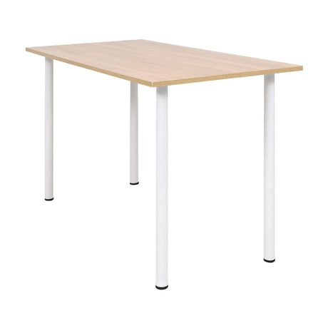 Vidaxl eettafel 120x60x73 cm eikenkleur en wit