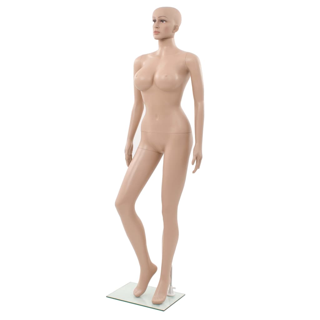 Vidaxl etalagepop sexy vrouw met glazen voet 180 cm beige