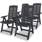 Vidaxl tuinstoelen 4 st verstelbaar kunststof antracietkleurig