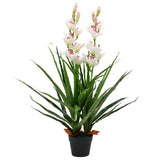 Vidaxl kunstplant met pot cymbidium orchidee 100 cm groen