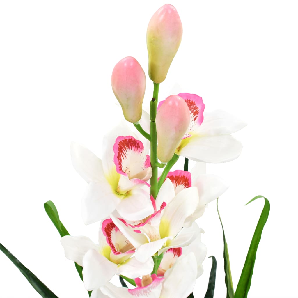 Vidaxl kunstplant met pot cymbidium orchidee 100 cm groen