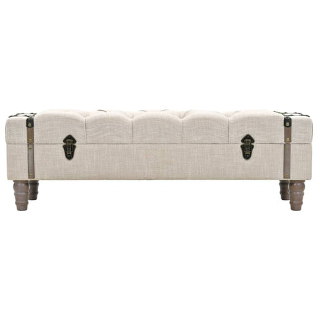 Vidaxl opbergbankje 111x34x37 cm massief hout en staal