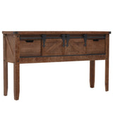 Vidaxl wandtafel 131x35,5x75 cm massief vurenhout bruin