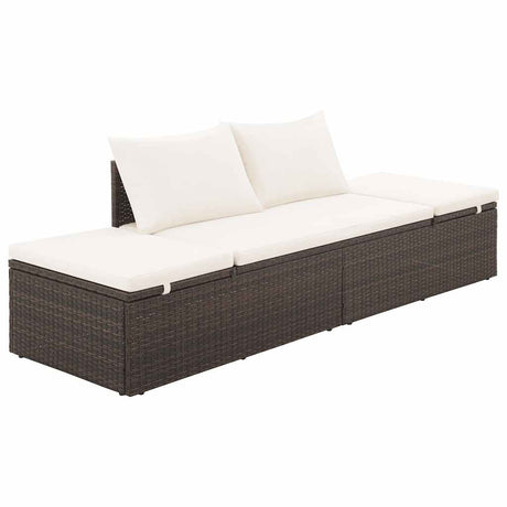 Vidaxl tuinbed 195x60 cm poly rattan bruin