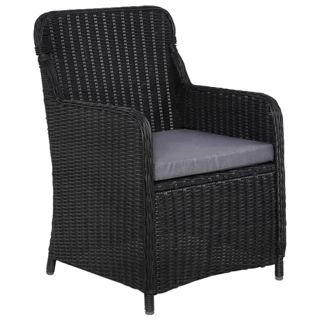 Vidaxl tuinstoelen 2 st met kussens poly rattan zwart