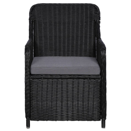 Vidaxl tuinstoelen 2 st met kussens poly rattan zwart
