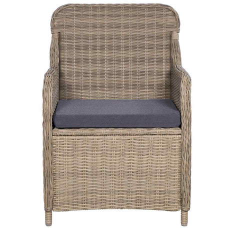 Vidaxl tuinstoelen 2 st met kussens poly rattan bruin