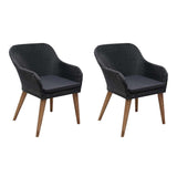 Vidaxl tuinstoelen 2 st met kussens poly rattan zwart
