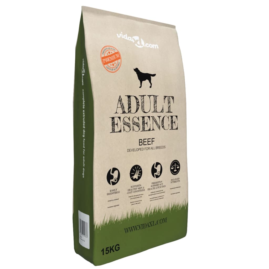 VidaXL Premium hondenvoer droog Adult Essence Beef 30 kg 2 st