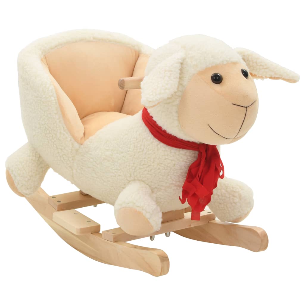 Vidaxl hobbeldier schaap met rugleuning 60x32x50 cm pluche wit