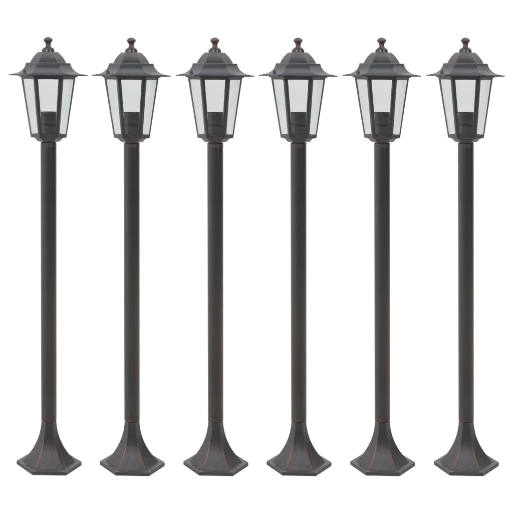 Vidaxl paalverlichting voor tuin e27 110 cm aluminium brons 6 st