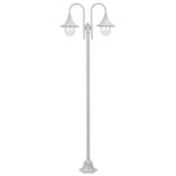 Vidaxl paalverlichting tuin e27 220 cm aluminium wit 2-delig