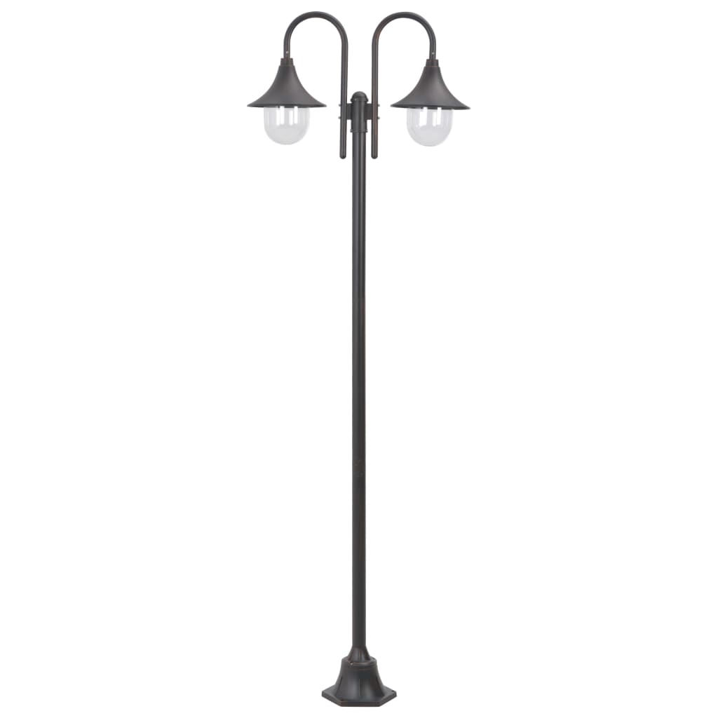 Vidaxl paalverlichting tuin e27 220 cm aluminium brons 2-delig