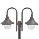 Vidaxl paalverlichting tuin e27 220 cm aluminium brons 2-delig