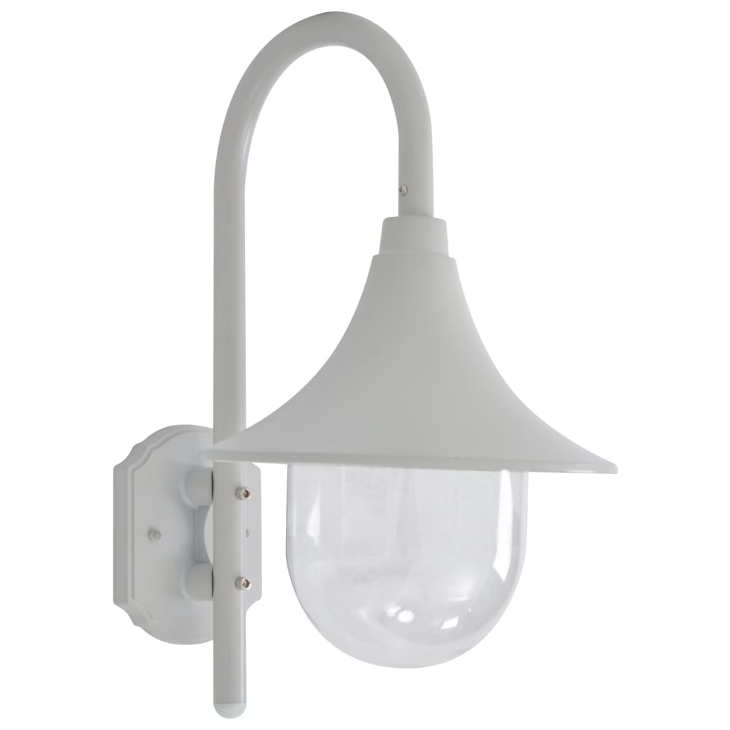 Vidaxl tuin wandlamp e27 42 cm aluminium wit