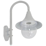 Vidaxl tuin wandlamp e27 42 cm aluminium wit