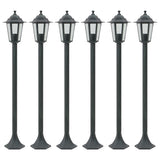 Vidaxl paalverlichting voor tuin e27 110 cm aluminium donkergroen 6 st