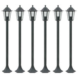 Vidaxl paalverlichting voor tuin e27 110 cm aluminium donkergroen 6 st