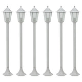 Vidaxl paalverlichting voor tuin e27 110 cm aluminium wit 6 st