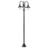 Vidaxl paalverlichting tuin e27 220 cm aluminium donkergroen 3-delig