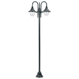 Vidaxl paalverlichting tuin e27 220 cm aluminium donkergroen 3-delig