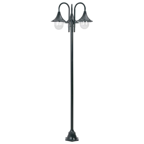Vidaxl paalverlichting tuin e27 220 cm aluminium donkergroen 3-delig