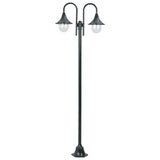 Vidaxl paalverlichting tuin e27 220 cm aluminium donkergroen 2-delig