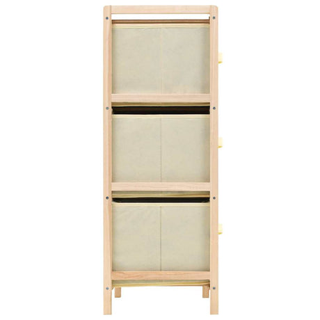 Vidaxl opbergmeubel met 6 stoffen manden cederhout beige