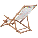 Vidaxl strandstoel inklapbaar stof en houten frame meerkleurig