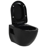 Vidaxl wandtoilet keramiek zwart