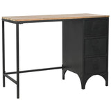 Vidaxl bureau 100x50x76 cm massief vurenhout en staal
