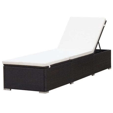 Vidaxl ligbed met kussen poly rattan bruin