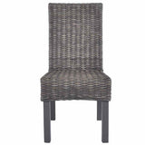 Vidaxl eetkamerstoelen 2 st kubu rattan en mahoniehout bruin