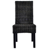 Vidaxl eetkamerstoelen 2 st kubu rattan en mahoniehout zwart