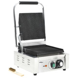 Vidaxl panini grill gegroefd 1800 w 31x30,5x20 cm roestvrij staal