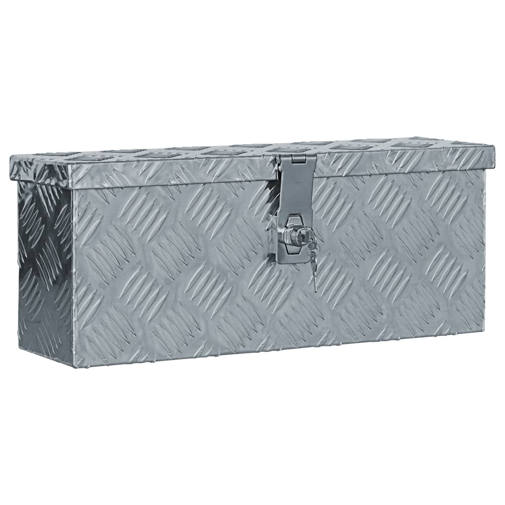 VidaXL Aluminium kist 48,5x14x20 cm zilverkleurig