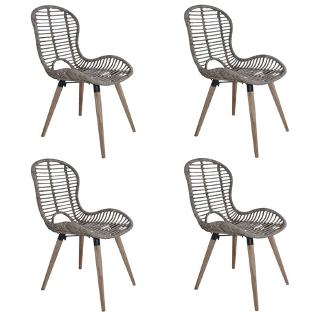 Vidaxl eetkamerstoelen 4 st natuurlijk rattan bruin